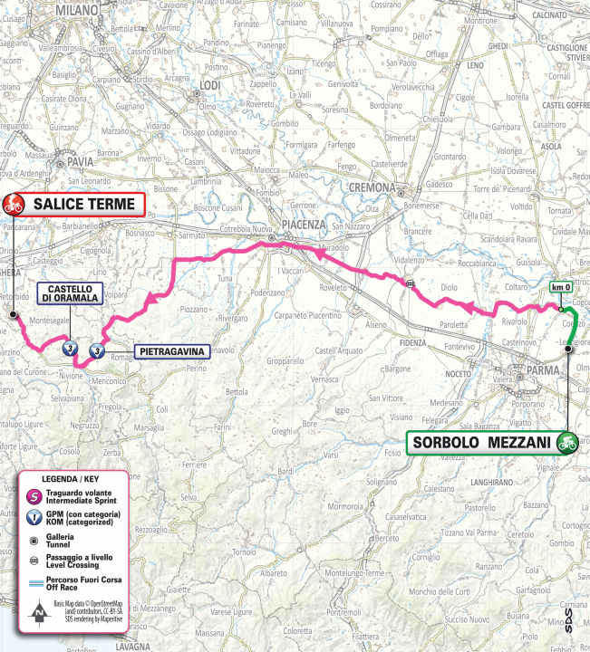 Die 7. Etappe auf der Karte