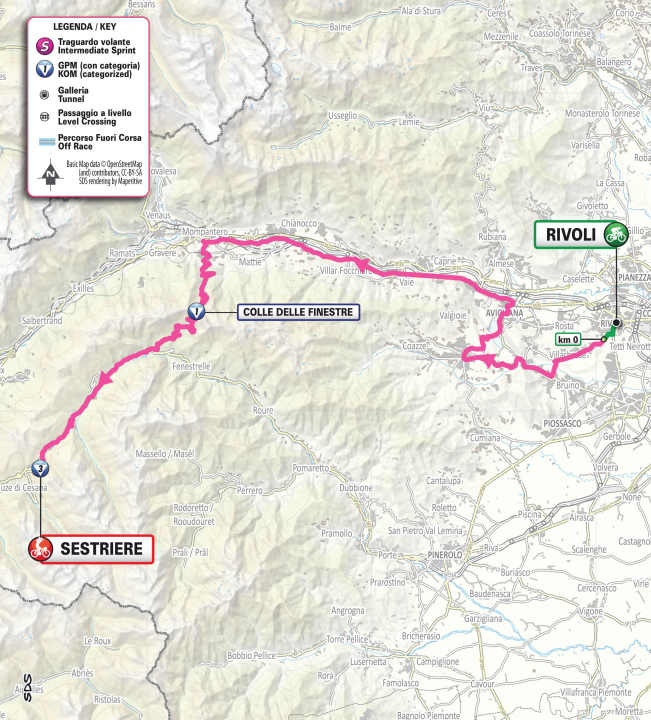 Die 8. Etappe auf der Karte