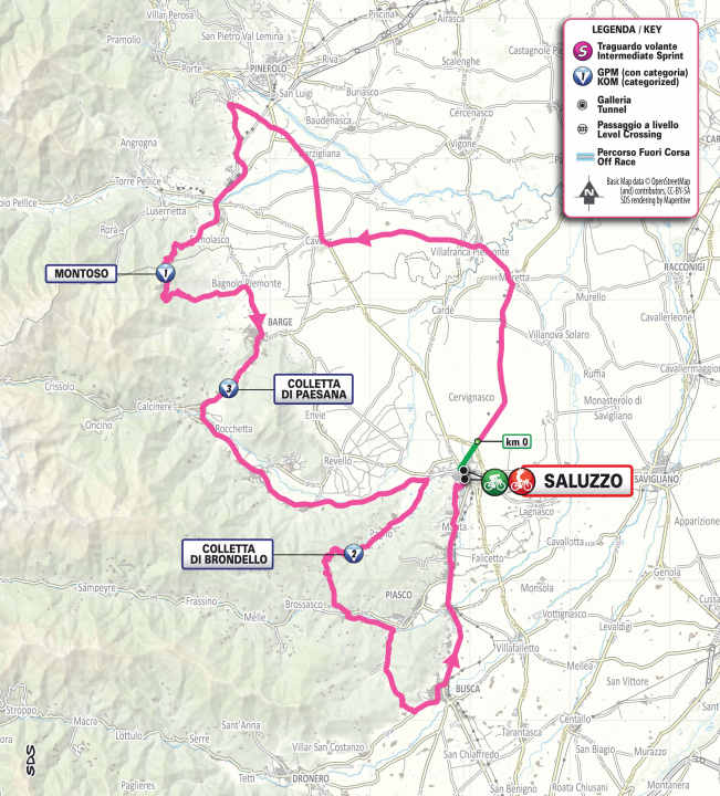Die 9. Etappe auf der Karte