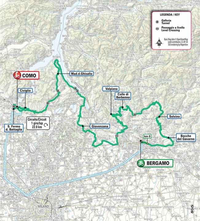 Die Strecke der Lombardei-Rundfahrt 2026