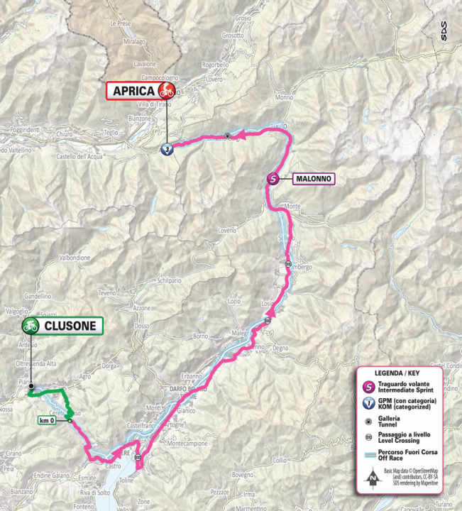 Die 2. Etappe auf der Karte