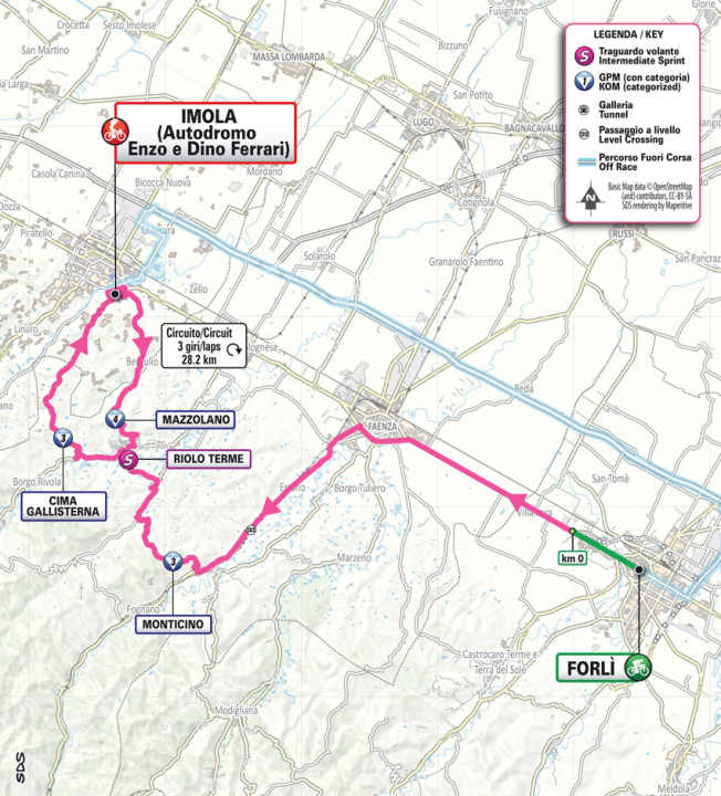Die 8. Etappe auf der Karte