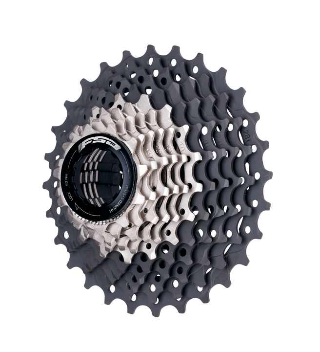  Die 12fach-Kassette von FSAs neuer Elektro-Schaltgruppe für Rennräder.