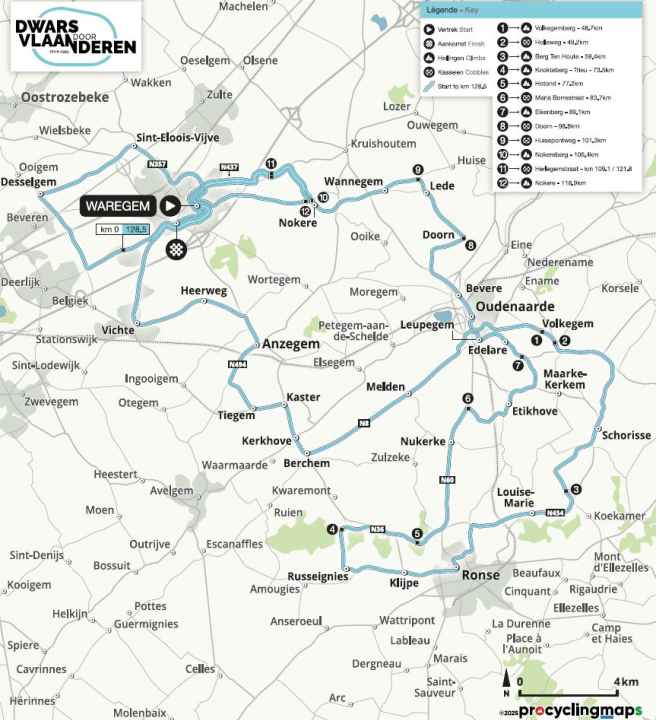 Dwaars door Vlaanderen 2025: The women's race on the map