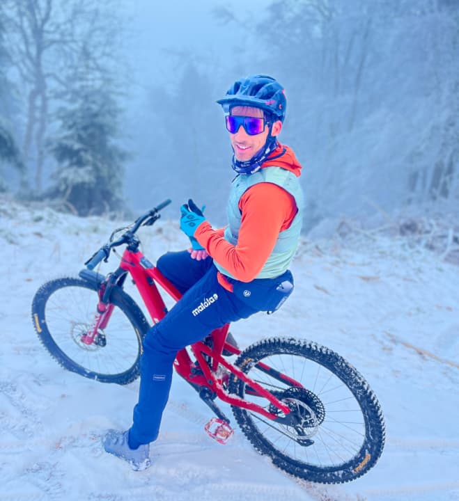 Beweisfoto: Weil die Kollegen immer sagen, ich sei ein reiner Schön-Wetter-Biker.