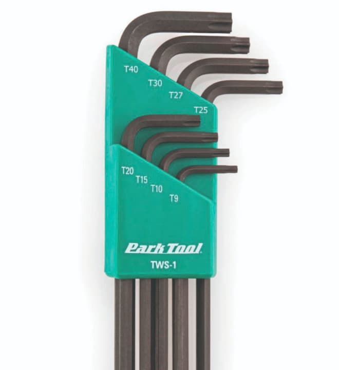 Ist fast so wichtig wie die Inbus-Schlüssel. Ein Torx-Set, zum Beispiel von Parktool.