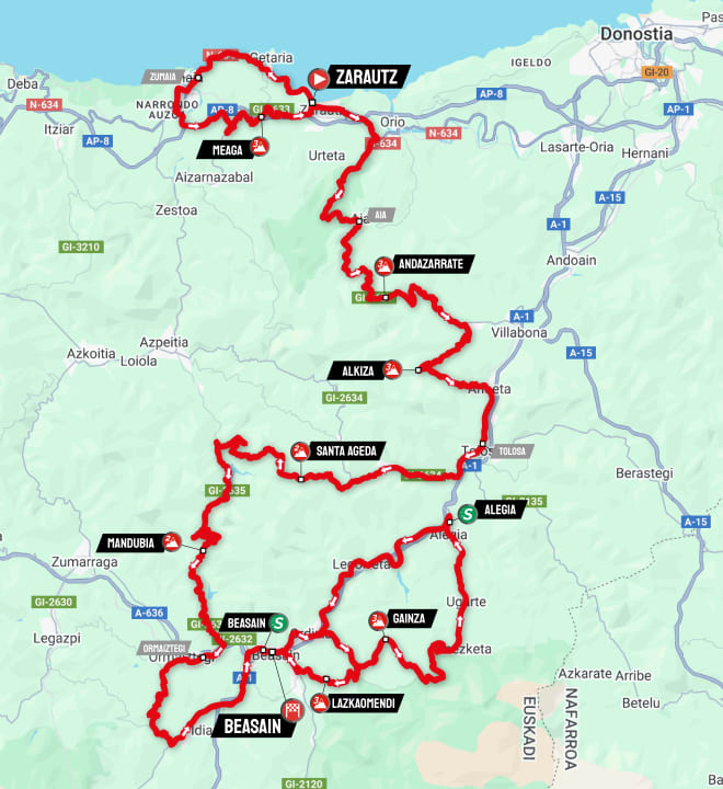 Die 3. Etappe auf der Karte