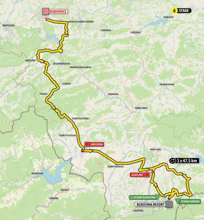 The route of the 6th stage