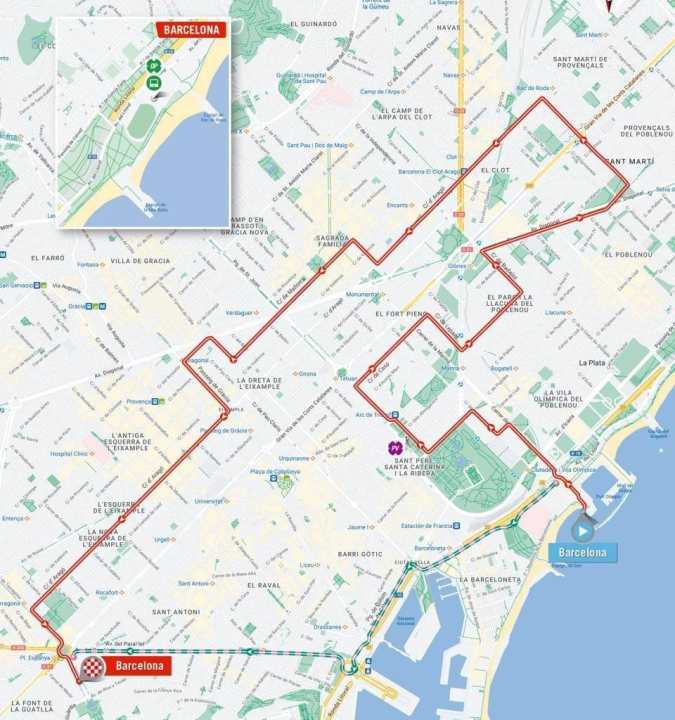 La vue cartographique de la 1ère étape