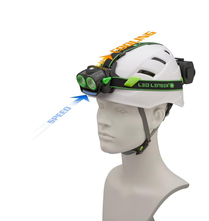   Hier gut zu sehen: das passive Kühlsystem der XEO 19R. Komplett mit Akku für den Kopf aber zu schwer.