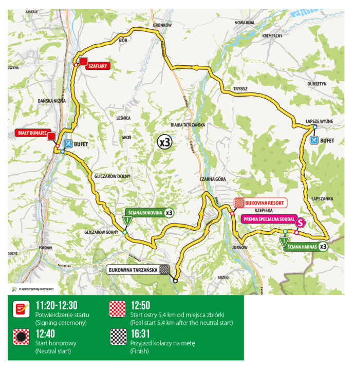 The route of the 6th stage