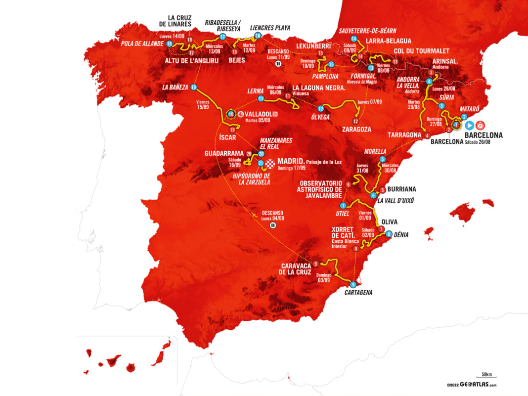 Strecke der Vuelta 2023 vorgestellt - alle Etappen im Überblick