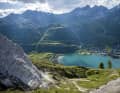 Eagle's-eye view of the Lac de Tignes.