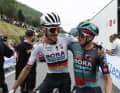 Emanuel Buchmann (à gauche, Bora-Hansgrohe), 30 ans, septième participation au Tour