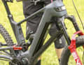 The new 800-watt-hour battery can be quickly and easily folded out of the down tube.