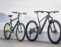 Der MTB-Sport ist technisch einen weiten Weg gegangen. Besonders deutlich wird das beim Vergleich eines Cannondale Mountainbikes aus den frühen 80ern mit einem modernen Scott Spark. Beide tragen Shimano-Schaltungen.