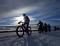 Biking on snow is a different experience than in summer. What is also fascinating is the solitude.
