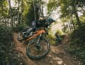 Ines Thoma (front) and Leni Eller out on the trails together.