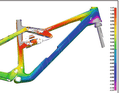 The 3D scan of a frame shows the actual deformation of the frame under load.