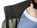 A lightly lined collar (Vaude in this case) absorbs a little sweat and is much more comfortable to wear.