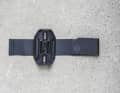 There is space for a tube, tool and tyre lever on the robust plate. The Velcro is adjustable in length