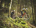 Both bikes are in their element on the trails at the Eberbach Trail Centre.