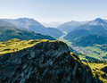 Die Fluchtwand mit Blick auf Nauders, Reschenpass und Ortler.