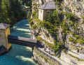 The spectacular Alt Finstermünz customs station with its historic wooden bridge.