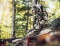 Alan Hatherly in the world champion jersey on his cross-country bike.