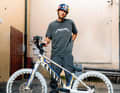 Back to the roots: Here with his trial bike.