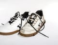 old and new bike shoes