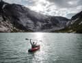 Am Gletschersee Nigardsbrevatnet kam endlich das Packraft zum Einsatz.