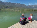 Radpause am Wasser: Der Kalterer See ist mit seiner Wassertemperatur bis zu 28 Grad der wärmste See Südtirols.