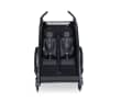 Due to the folding mechanism, there is no continuous push bar. Instead, there are two ergonomically shaped individual handles.