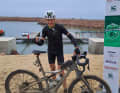 Karl-Heinz Leidel, known as Carlie, with his special fully at the finish of the Desert Dash: top six overall and victory in the over 50s classification. The fastest pro was Drikus Coetzee (Namibia), ahead of Konny Looser (Switzerland) and Steffen Rick (Germany).