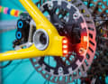 Another unusual feature is the rear light integrated into the printed dropout of the giant bike.