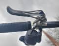 The angled cable outlet allows the brake hose to be routed close to the handlebars,...