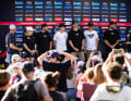 Gravity celebrities: Texi with colleagues from the YT Mob such as downhiller Andy Kolb, Enduro World Cup winner Jack Moir and world champion Vali Höll.