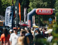The festival grounds were flooded with bikers right on time for the start. Sun cream was a must!
