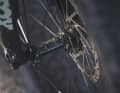 The spokes are made of carbon and are fitted using titanium hardware.