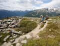 From the high-alpine trails, you can look out over the Ortler massif on one side and as far as the Dolomites on the other.