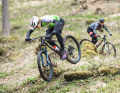 Cape Epic winner Nicole Koller follows BIKE test editor Jan Timmermann on the former World Cup course in Albstädter Bullentäle.