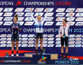 The medallists of the European Championships in Munich: Pauline Ferrand-Prévot, Loana Lecomte and Anne Terpstra (from left)