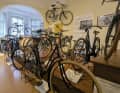 This room contains bicycles from the 1920s, the time when the gear shift was invented and manufacturers began to produce bicycles from light metals. This was particularly important for the sport of racing cycling.