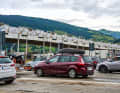 Toll system in Italy: take a ticket and pay the toll on the exit. The traffic jam in front of the ticket machine is of course not included.