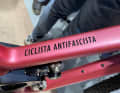 And Andreas also has a political statement on his Last Cinto, which he rode up the Cerro Mercedario.