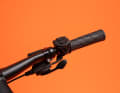 ... on mountain bike handlebars, ...