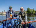 Contrasting programme: a boat trip on the Vltava River is a great way to escape the tourist hustle and bustle. The folding bikes are allowed on board.