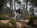 The 120 mm rear suspension can keep up well with the 140 mm fork.
