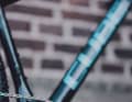 The carbon fibre mats shimmer through the blue, transparent paint.